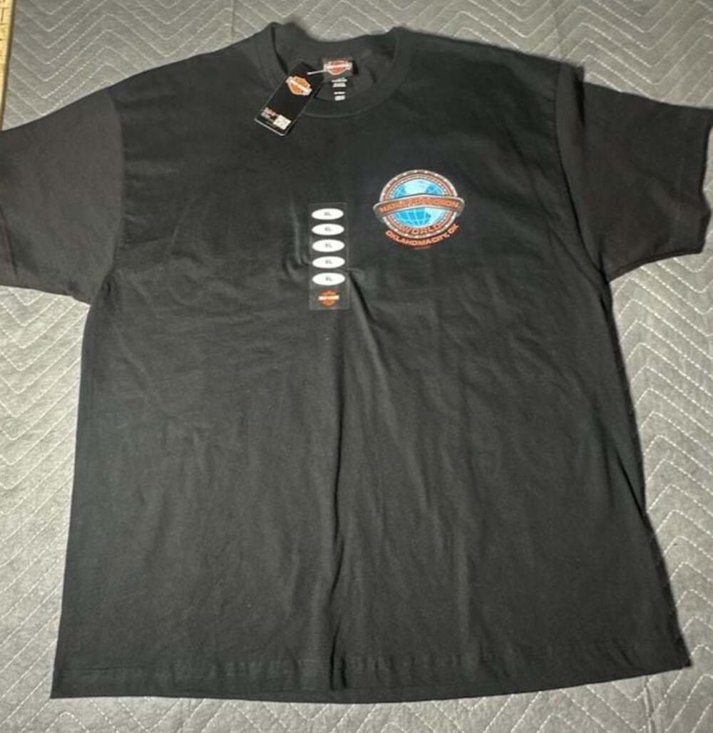 Vintage Harley Davidson NWT Men’s XL Oklahoma world globe 100% cotton